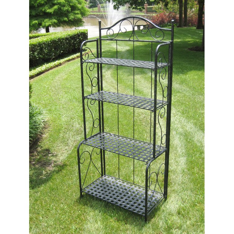 Wrought iron best sale outdoor bakers rack